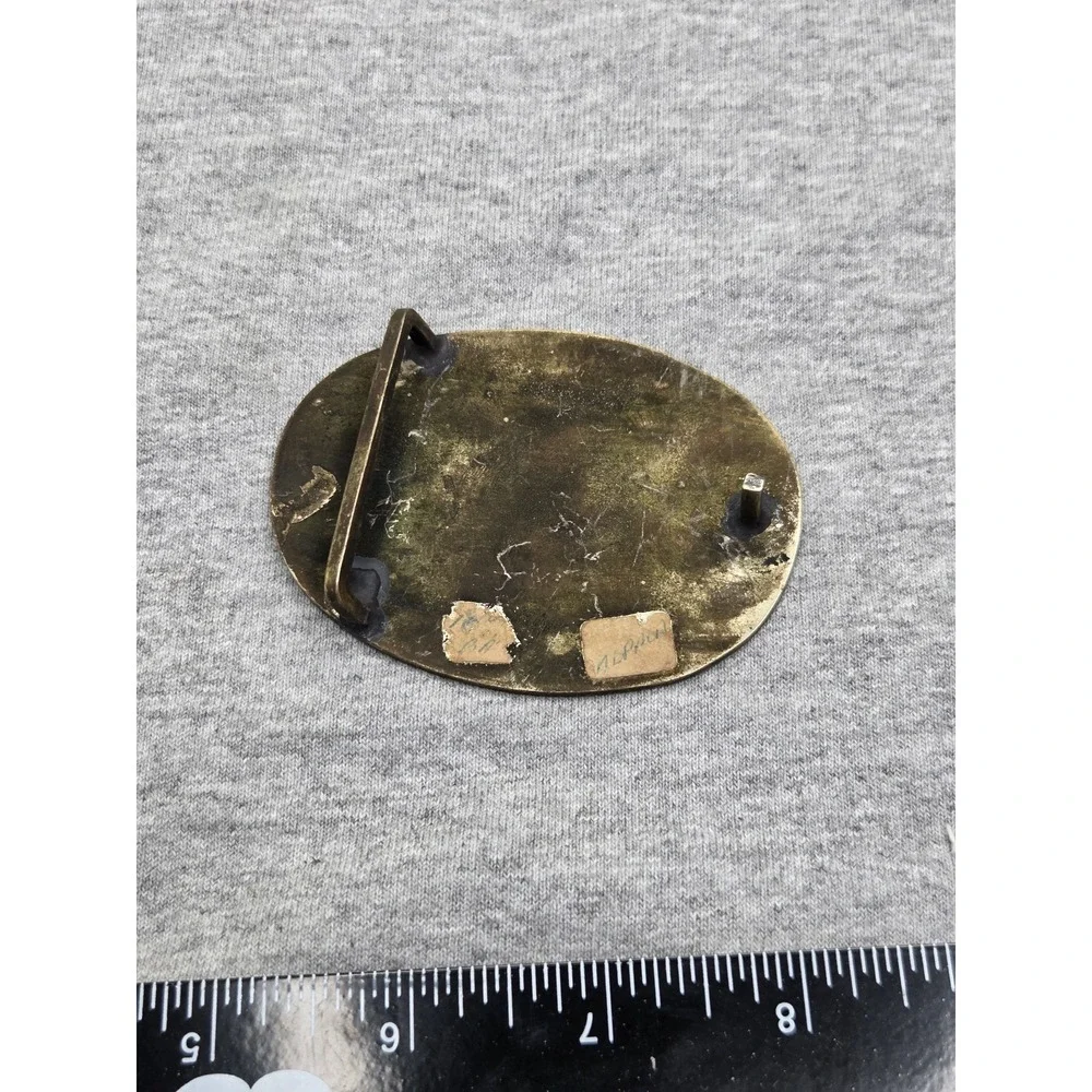 Vintage Handmade Abalone Floral Brass Belt Buckle Womens Boho Repurpose Project